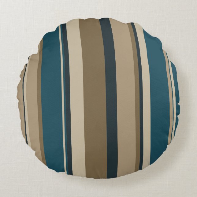 Aquamarine und Touch Circles Rundes Kissen (Vorderseite)