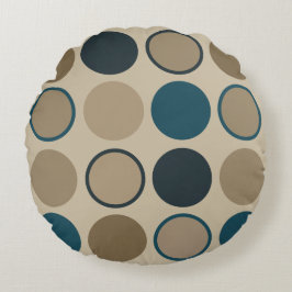 Aquamarine und Touch Circles Rundes Kissen