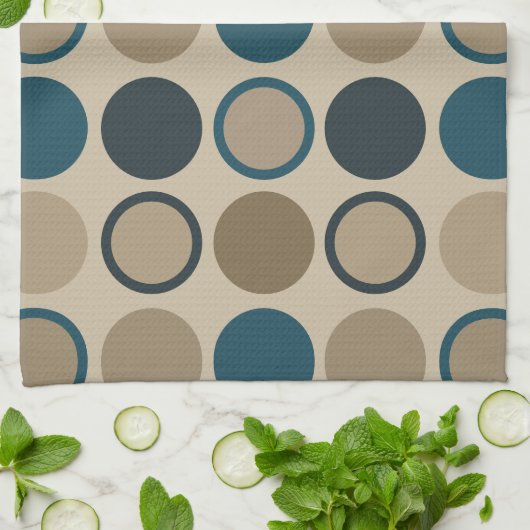 Aquamarine und Touch Circles T Geschirrtuch (Gefaltet)