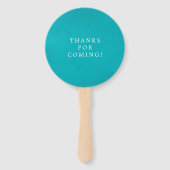 Aquamarine und tropische Gastgeschenk Hochzeit Lem Fächer (Rückseite)