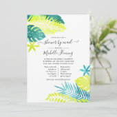 Aquamarine und tropische Lemon-Babydusche per Mail Einladung (Stehend Vorderseite)