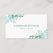 Aquamarine und türkisfarbene Blätter Visitenkarte (Vorderseite)