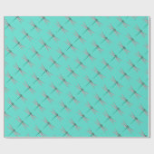 Aquamarine und türkisfarbene Libelle Geschenkpapier (Flach)
