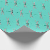Aquamarine und türkisfarbene Libelle Geschenkpapier (Ecke)