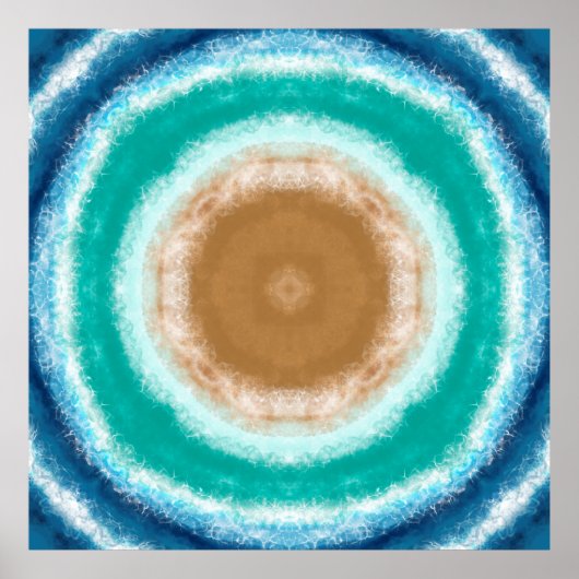 Aquamarine und türkisfarbene Ozeanwellen Poster (Vorne)