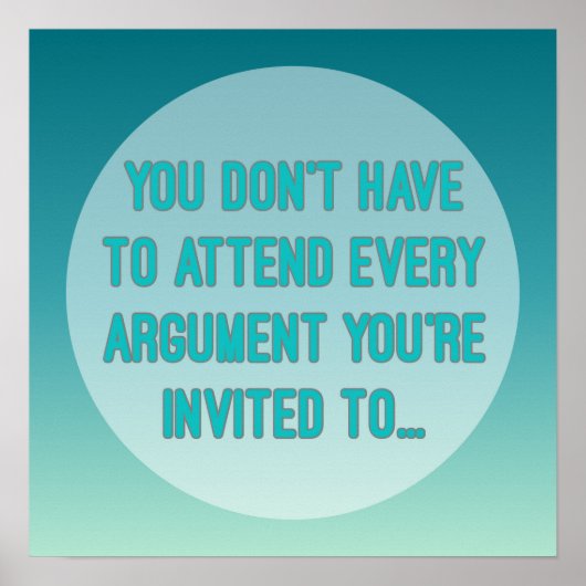 Aquamarine und türkisfarbene Schriftzeichen Poster (Vorne)