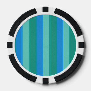 Aquamarine und türkisfarbene Streifen Poker Chip
