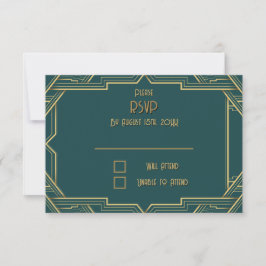 Aquamarine und Tuxedos UAWG Response Card RSVP Karte