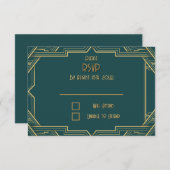 Aquamarine und Tuxedos UAWG Response Card RSVP Karte (Vorne/Hinten)