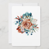 Aquamarine und verbrannte Orange Hochzeit Speicher Einladung (Rückseite)