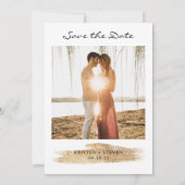 Aquamarine und verbrannte Orange-Wasserfarbe Save  The Date (Rückseite)