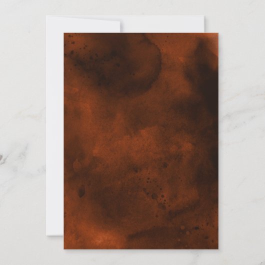 Aquamarine und verbrannte Orangefarbene Hochzeit Einladung (Rückseite)