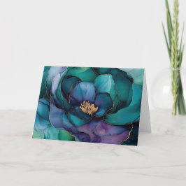 Aquamarine und violette Blankokarte Dankeskarte