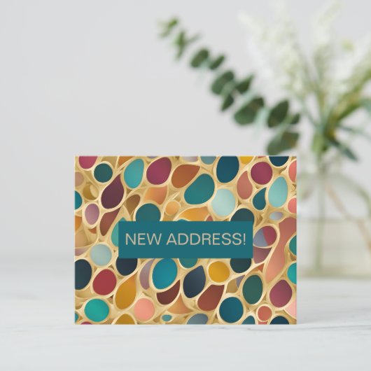 Aquamarine und weinfarbige Umschrift der Anschrift Postkarte (Stehend Vorderseite)