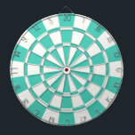 Aquamarine und Weiß Dartscheibe<br><div class="desc">Aquamarine und White Dart Board</div>