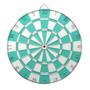 Aquamarine und Weiß Dartscheibe