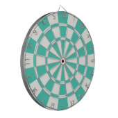 Aquamarine und Weiß Dartscheibe (Vorderseite Links)