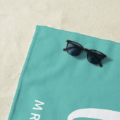 Aquamarine und weiße Braut Strandtuch (Beispiel)