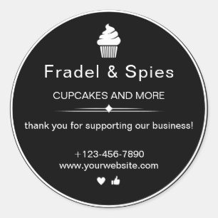 Aquamarine und weiße einfache Cupcake Business Bla Runder Aufkleber