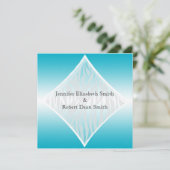 Aquamarine und weiße einladung (Stehend Vorderseite)