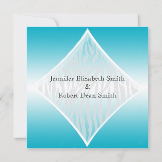 Aquamarine und weiße einladung (Vorderseite)