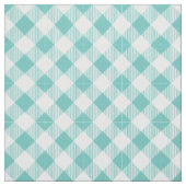 Aquamarine und weiße große Diagonal Gingham Karier Stoff (Muster)