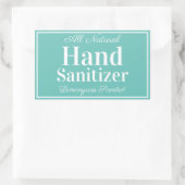 Aquamarine und weiße, hausgemachte Hand Sanitizer Rechteckiger Aufkleber (Tasche)