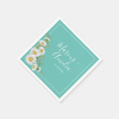 Aquamarine und weiße Milchpresse Serviette (Ecke)