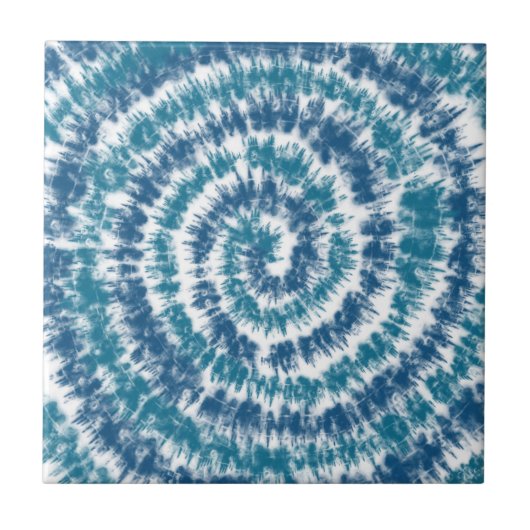 Aquamarine und weiße moderne Retro Fliese (Vorderseite)