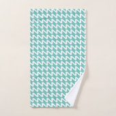 Aquamarine und weiße moderne Sharp Waves Badhandtuch Set (Handtuch)