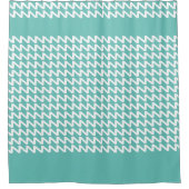 Aquamarine und weiße moderne Sharp Waves Duschvorhang (Vorderseite)