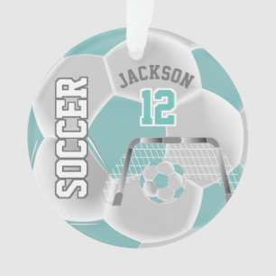 Aquamarine und weiße Persönlichkeit ⚽ Fußball Ornament