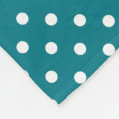 Aquamarine und weiße Polka Dot Muster Fleece Blank (Ecke)