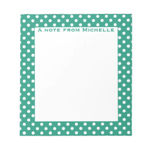 Aquamarine und weiße Polka-Dot-Notizblock Notizblock