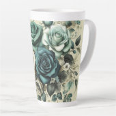 Aquamarine und weiße Rosen Milchtasse (Rechte Ecke)