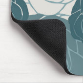 Aquamarine und weiße Rosen Mousepad (Ecke)