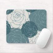 Aquamarine und weiße Rosen Mousepad (Mit Mouse)