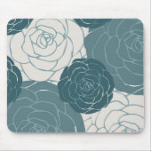 Aquamarine und weiße Rosen Mousepad (Vorne)