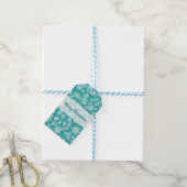 Aquamarine und weiße Schneeflocken Winterwonderlan Geschenkanhänger (Mit Garn)