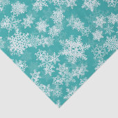 Aquamarine und weiße Schneeflocken Winterwonderlan Seidenpapier (Ausschnitt)