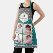 Aquamarine und weiße Sternenmuster FotoCollage Schürze (InSitu)