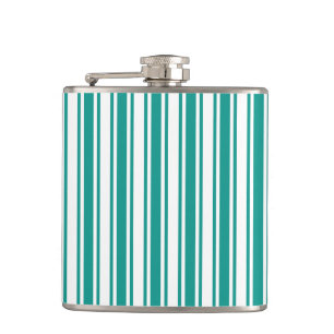 Aquamarine und weiße Streifen Flachmann