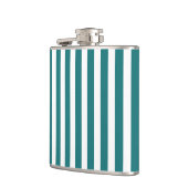 Aquamarine und weiße Streifen Flachmann (Links)