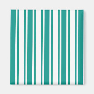 Aquamarine und weiße Streifen Magnet