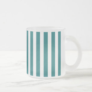 Aquamarine und weiße Streifen Mattglastasse