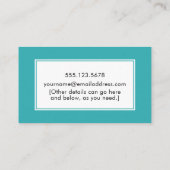 Aquamarine und weiße Streifen - Mommy Playdate Cal Telefonnummerkarte (Rückseite)