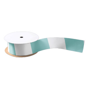 Aquamarine und weiße Streifen Satinband