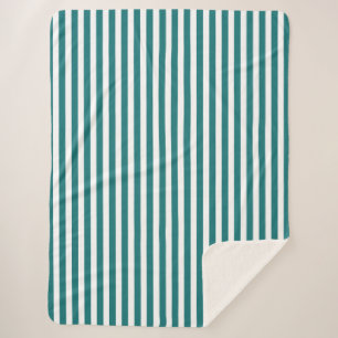 Aquamarine und weiße Streifen Sherpadecke