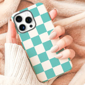 Aquamarine und weiße Tafel Case-Mate iPhone Hülle