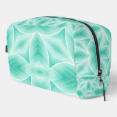 Aquamarine und weißes geometrisches Muster Waschbeutel (Rechte Ecke)